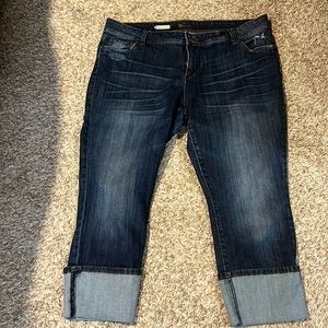 Cuffed blue jeans